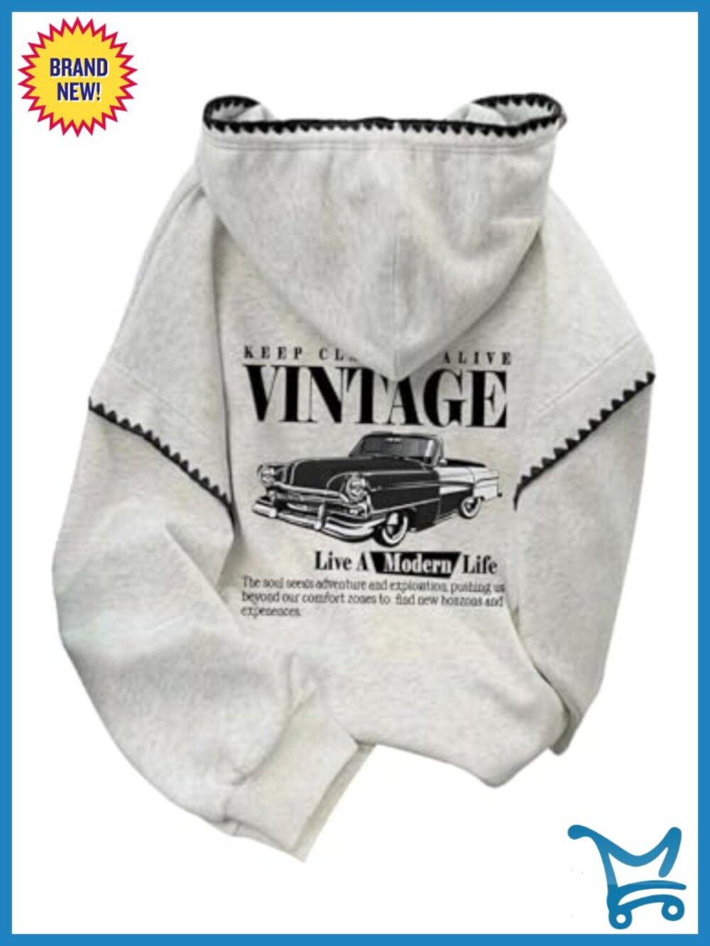 Oversized Letter Graphic Hoodie Y2K Trendy Pullover Sweatshirt